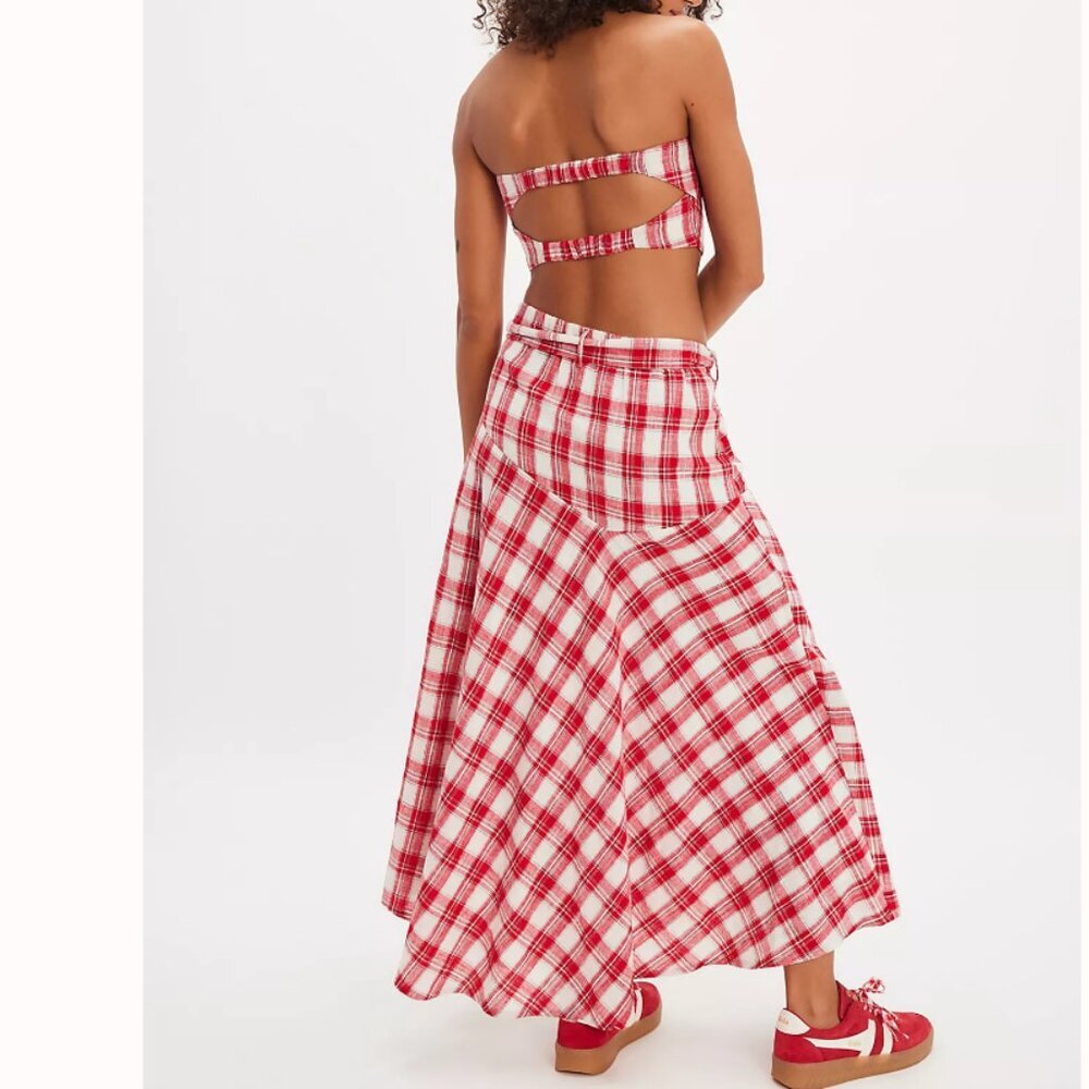 NWT Free People After You Set red And White plaid - Picture 3 of 12